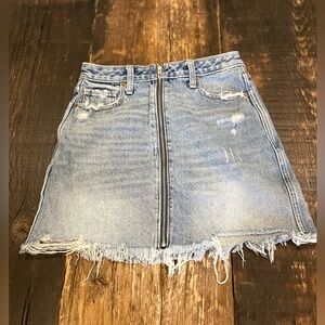 ABERCROMBIE & FITCH Zoe Natural Rise A-Line Distressed Denim Jean Skirt 26/2